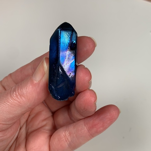 Electroplated Quartz Point – Stunning Crystal with Iridescent Metallic Coating - Picture 3 of 5